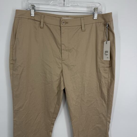 1901 Chino Pants Beige Humus Straight Leg Flat Front Women Size 12 - Picture 3 of 12